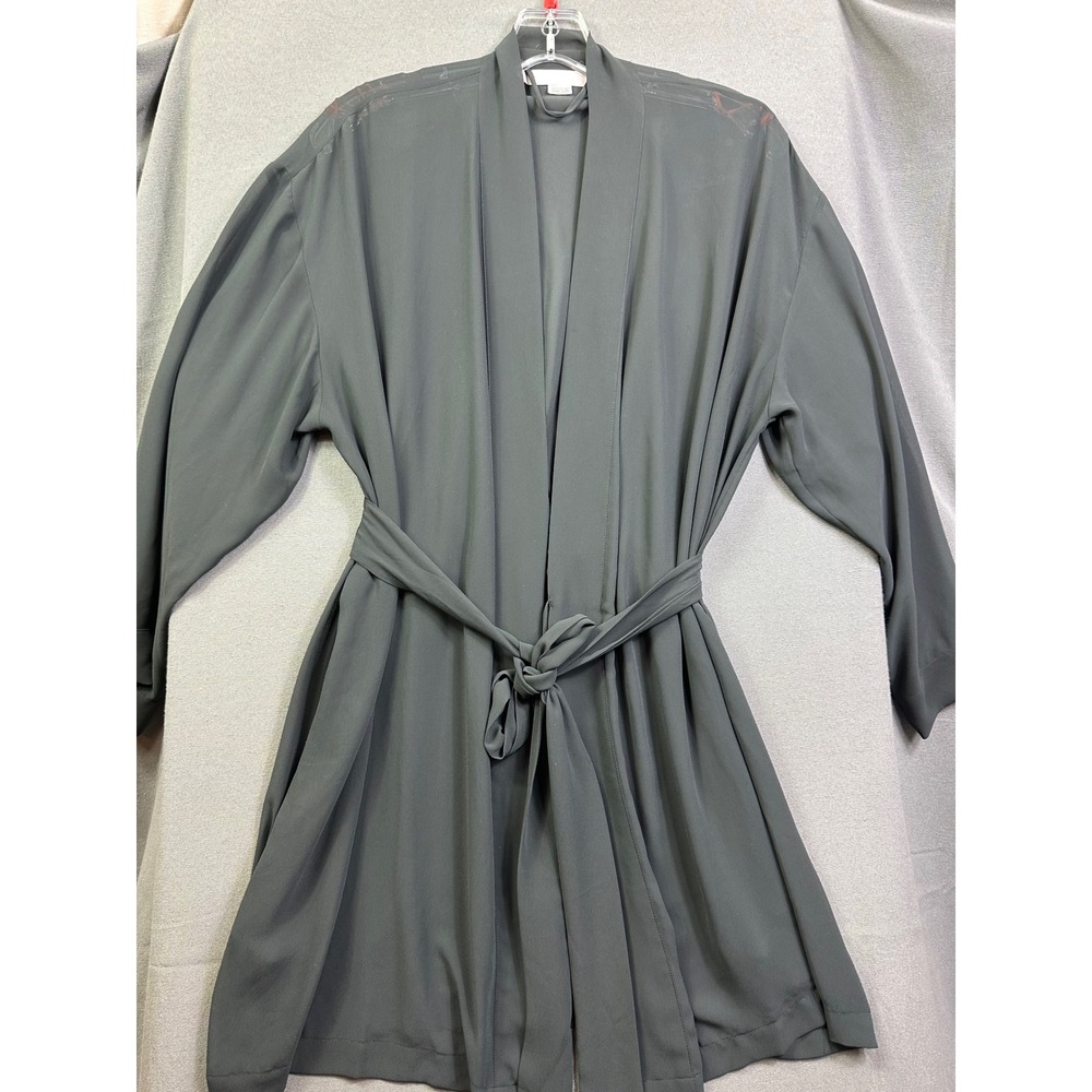 Victoria's Secret Black Short Robe Kimono One Size Belted Long Sleeve Loungewear